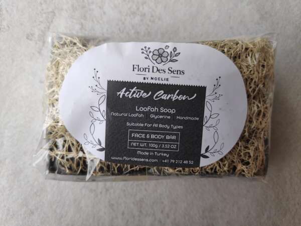 savon luffa charbon actif